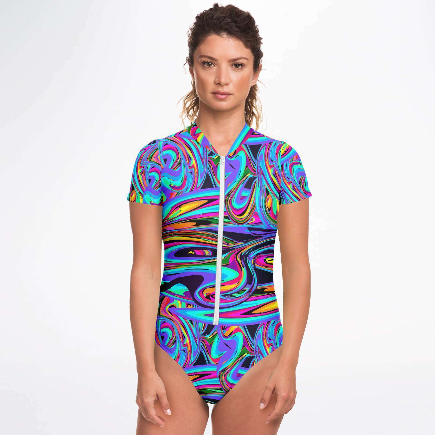 Crazy Electro Trip Short Sleeve Bodysuit