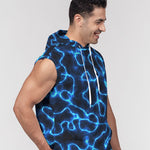 Electric Blue Lightning Men's Premium Heavyweight Sleeveless Hoodie