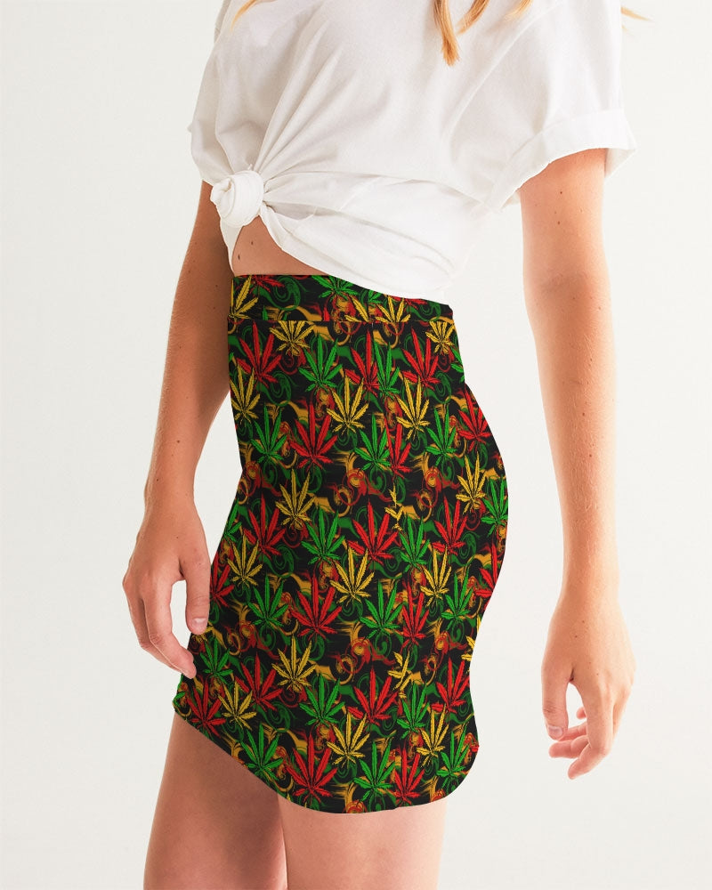 Rasta Ganja Women's Mini Skirt