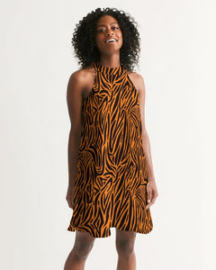 Tiger Stripe Women's Halter Dress