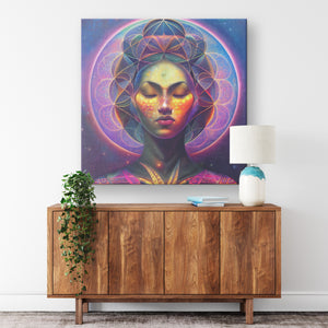 Cosmic Female Visionary Canvas Wall Art