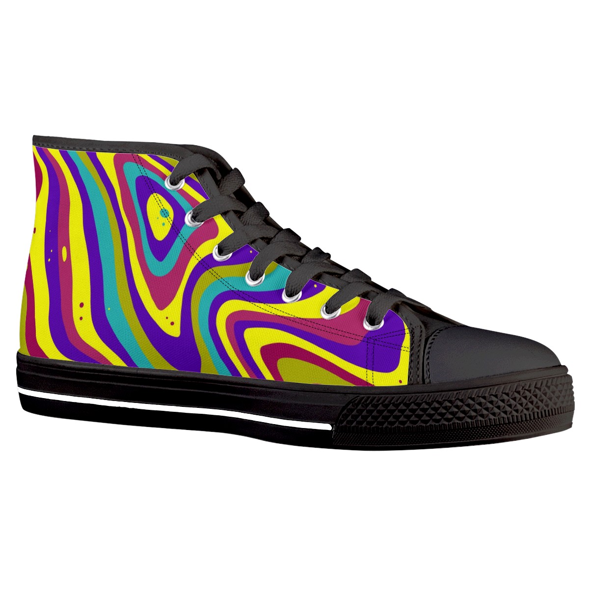 Groovy Hippie Black High Top Canvas Shoes
