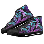 Trippy Cannabis Black High Top Canvas Shoes