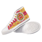 Groovy Third Eye White High Top Canvas Shoes