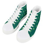 Weed Pattern White High Top Canvas Shoes