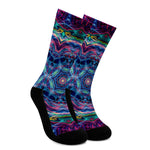 Trippy Fractal Crew Socks