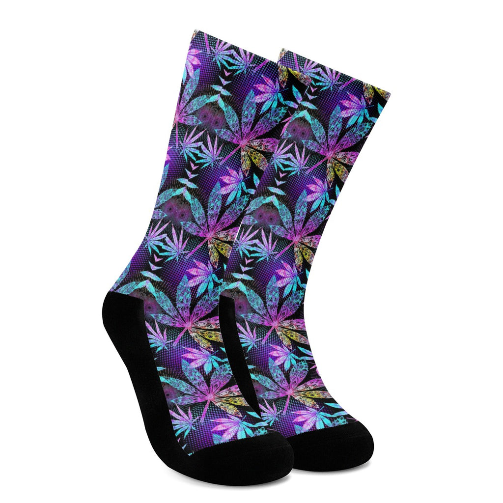 Trippy Cannabis Psychedelic Crew Socks