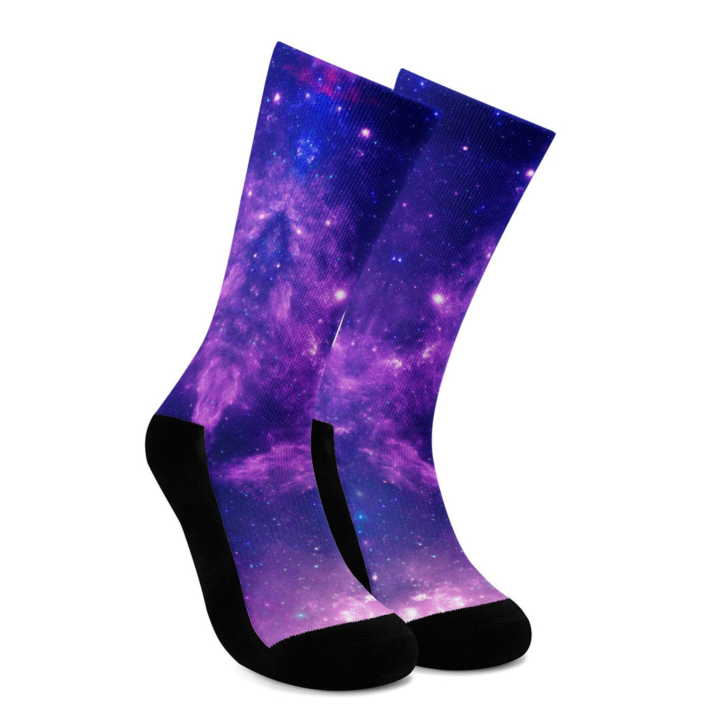 Purple Cosmic Galaxy Crew Socks