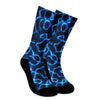 Electric Blue Lightning Crew Socks