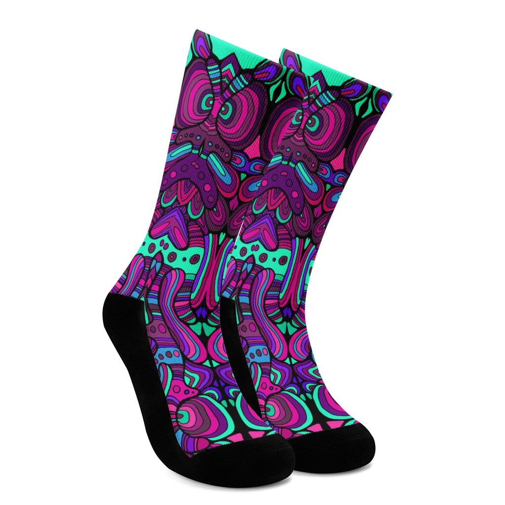 Purple Fantasy Crew Socks