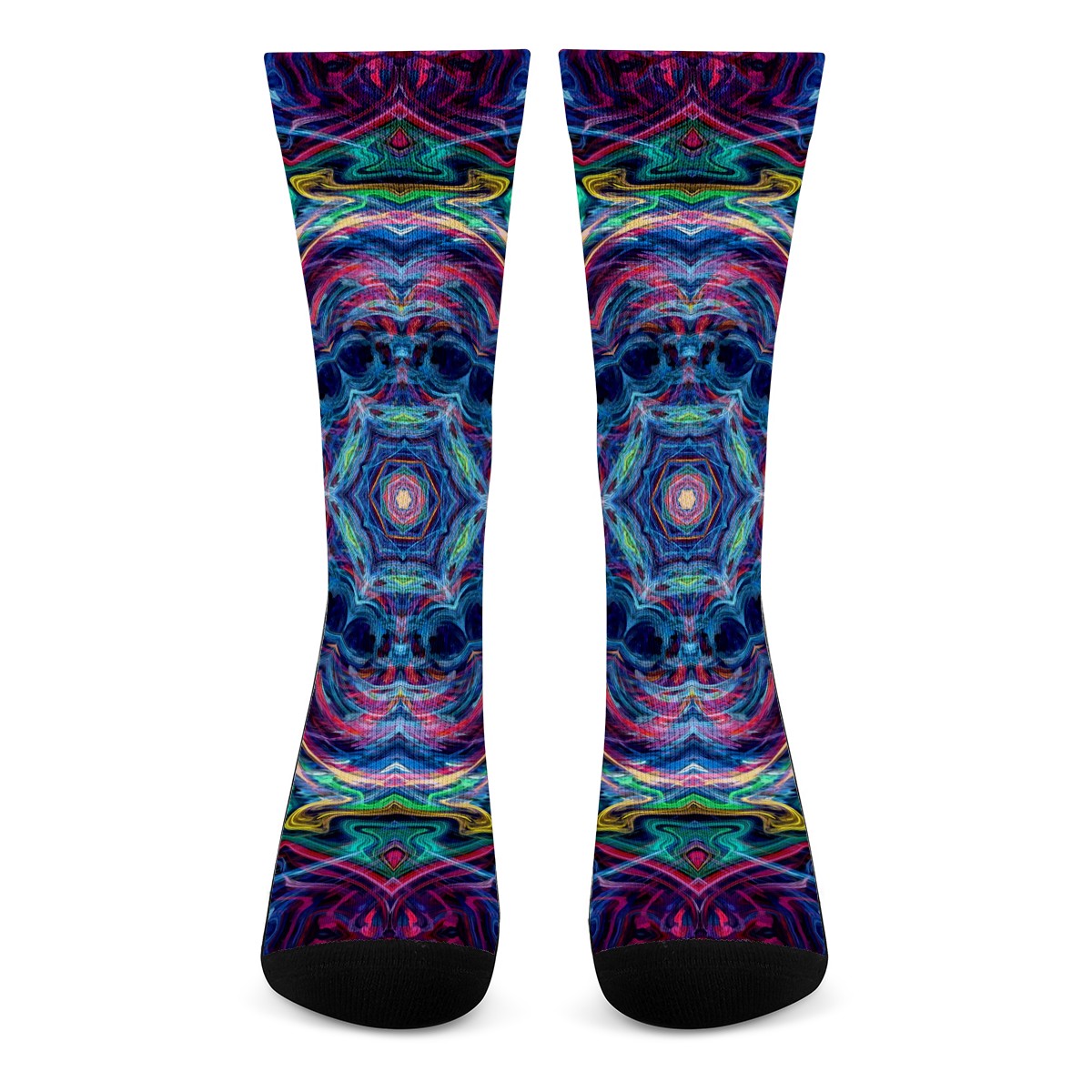 Trippy Fractal Crew Socks