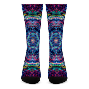 Trippy Fractal Crew Socks