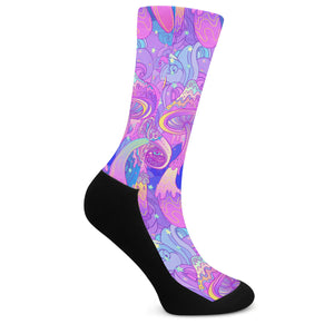 Psychedelic Purple Trip Crew Socks - Mind Gone