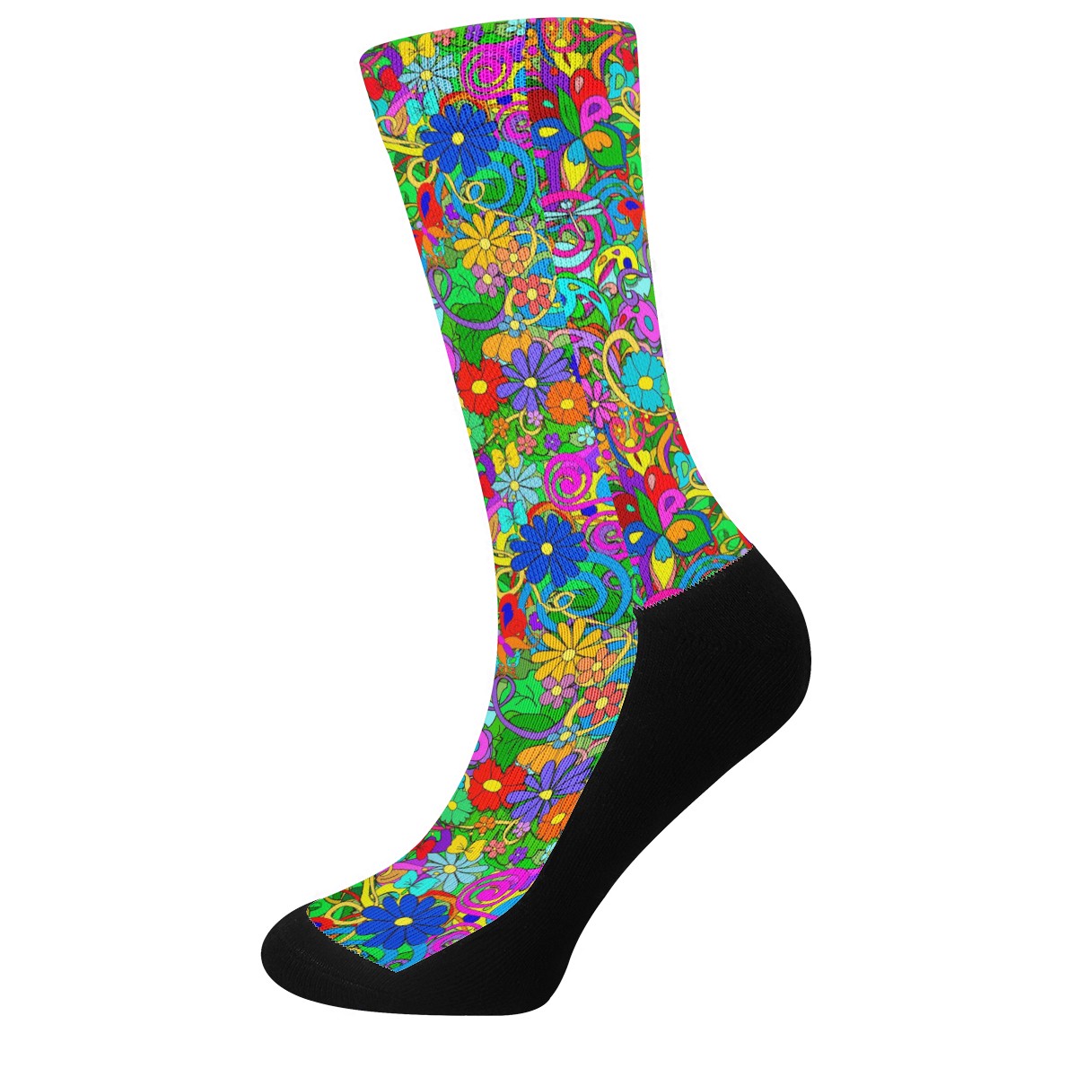 Hippie Flower Power Crew Socks