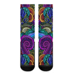 70s Hippie Doodle Crew Socks