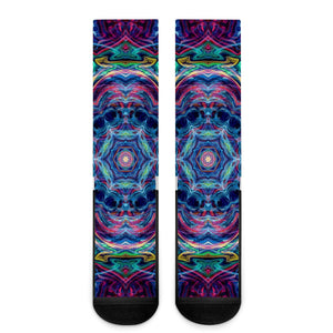 Trippy Fractal Crew Socks