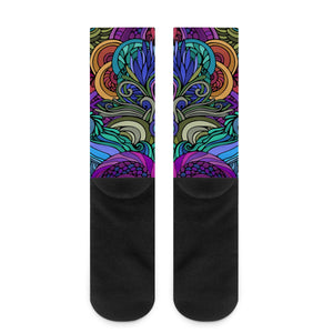 70s Hippie Doodle Crew Socks