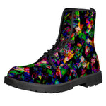 Trippy Abstract Dark Leather Boots - Mind Gone