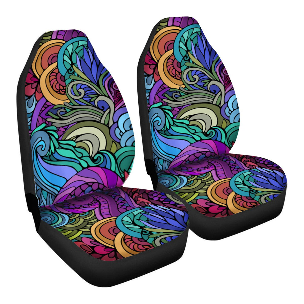 70s Hippie Doodle Car Seat Covers