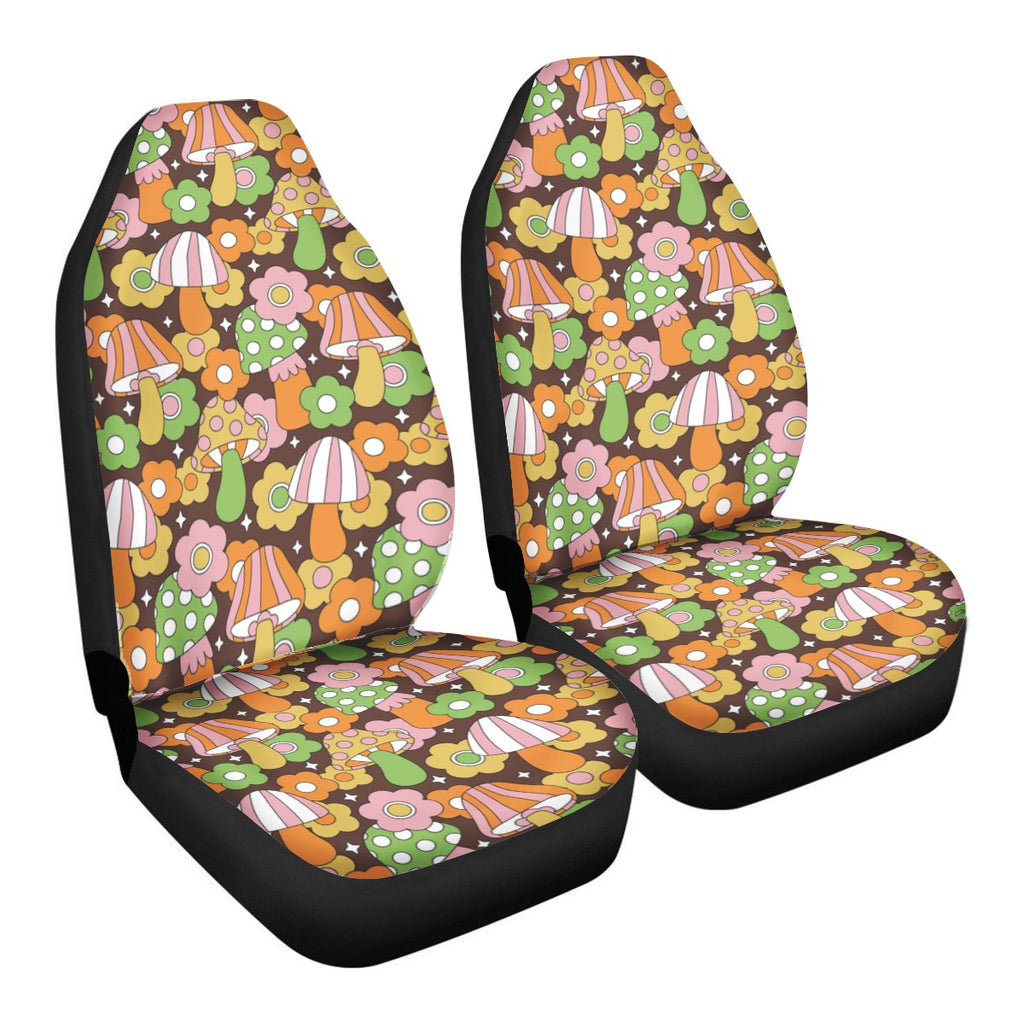 Retro Hippie Mushrooms Car Seat Covers