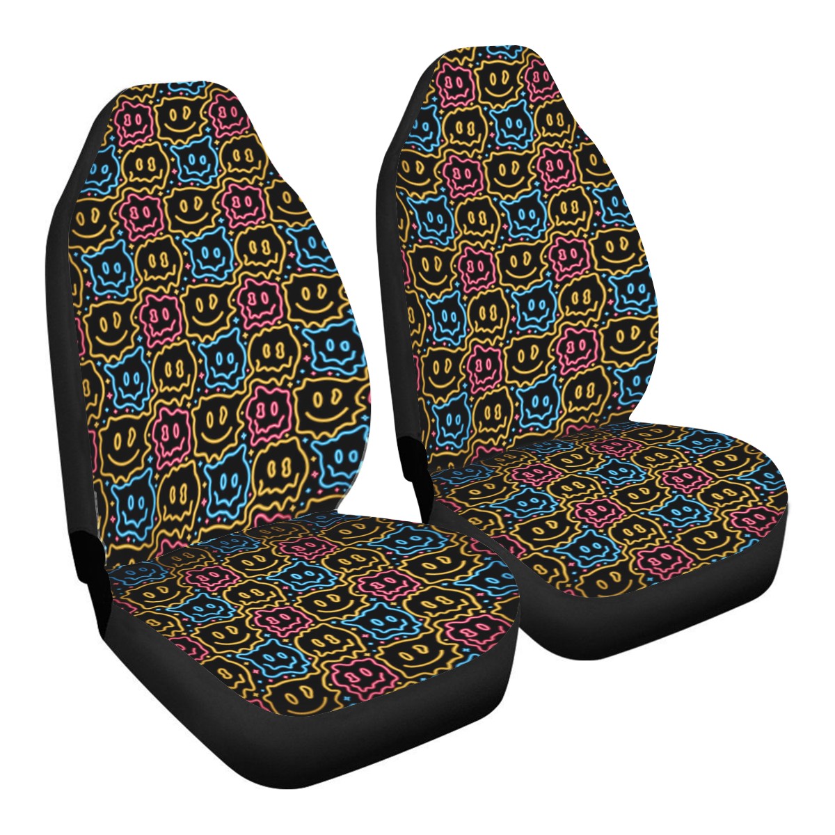 Drippy Smiley Faces Car Seat Covers
