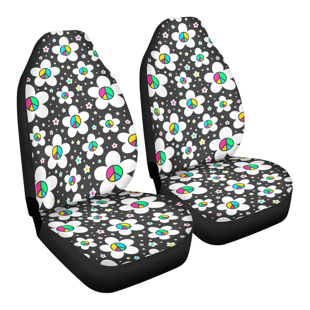 Peace Sign Daisy Flowers Car Seat Covers