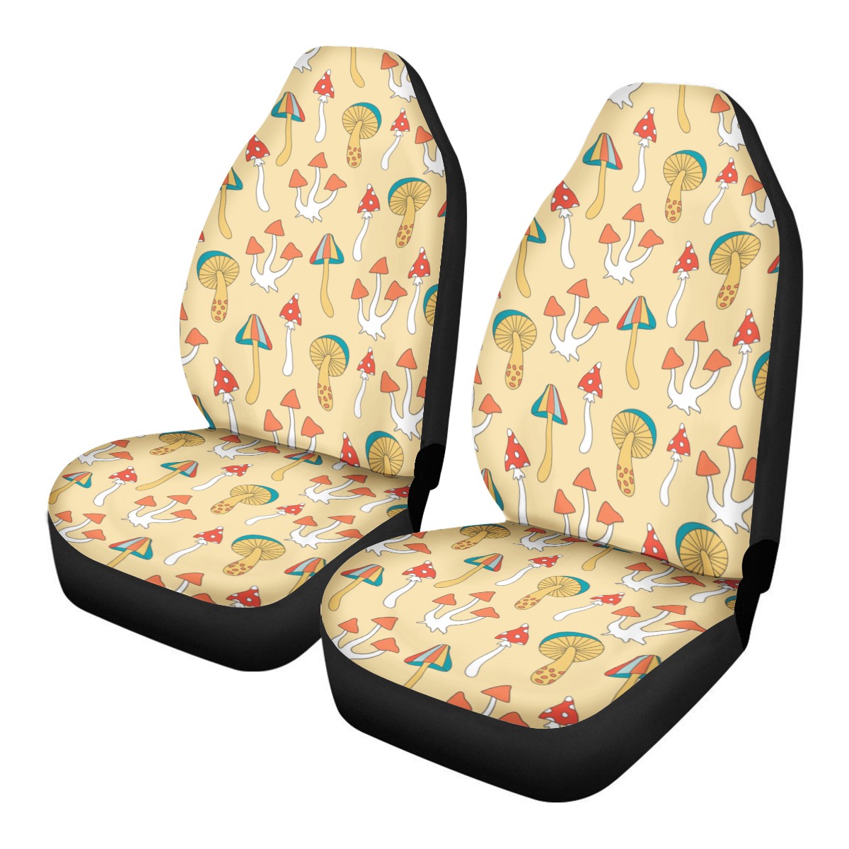 Vintage Hippie Mushrooms Car Seat Covers