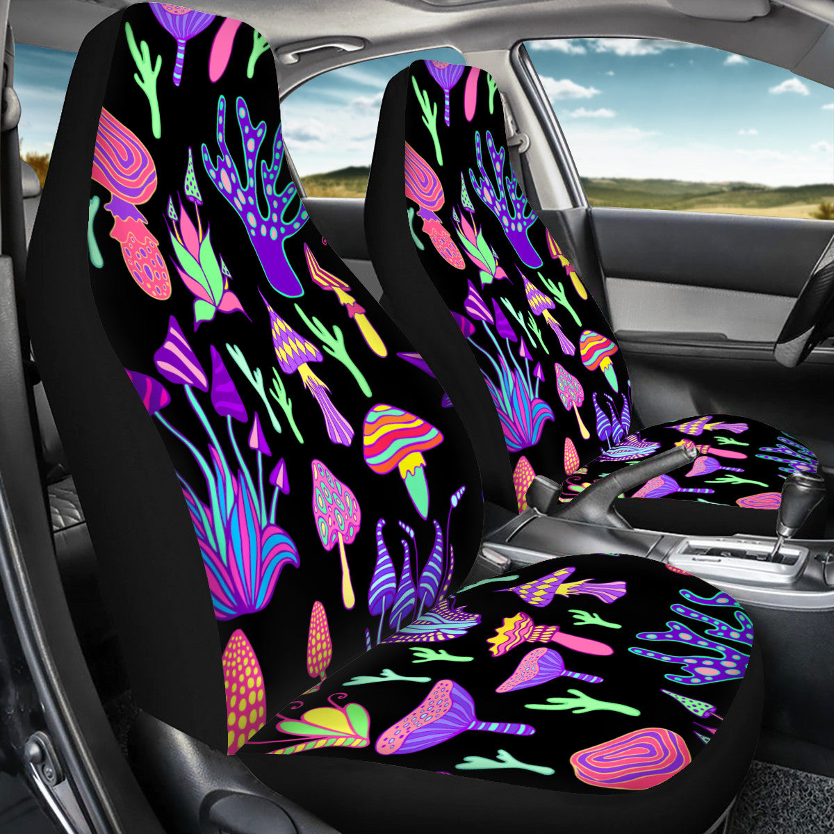 Trippy Shrooms Car Seat Covers