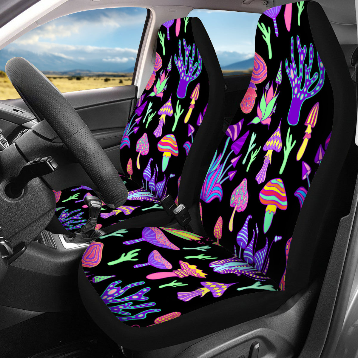 Trippy Shrooms Car Seat Covers