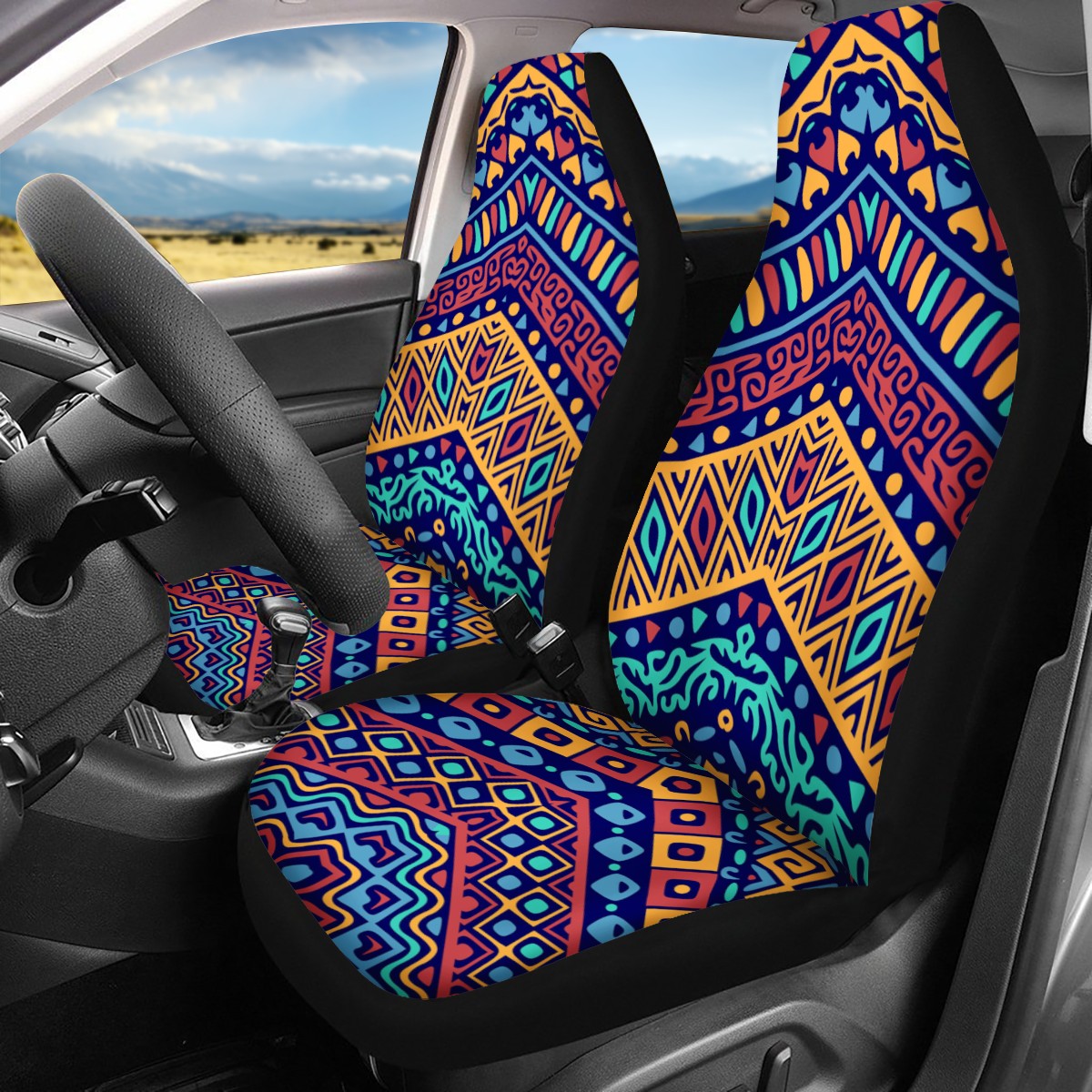 Ethnic Ornament Car Seat Covers