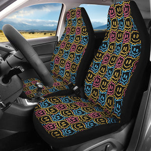 Drippy Smiley Faces Car Seat Covers