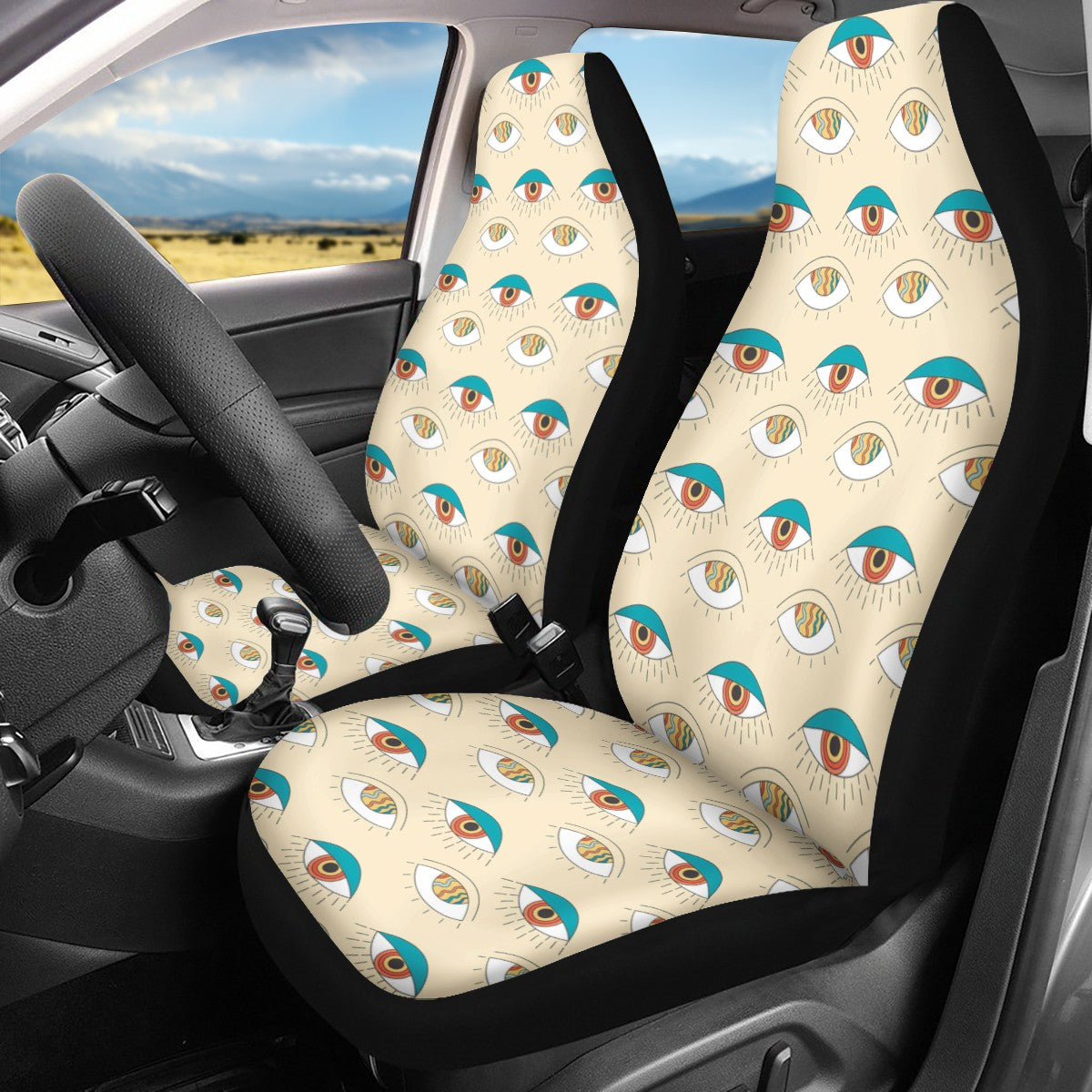 Retro All Seeing Eye Car Seat Covers