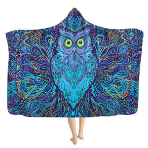 Psychedelic Owl Hooded Blanket