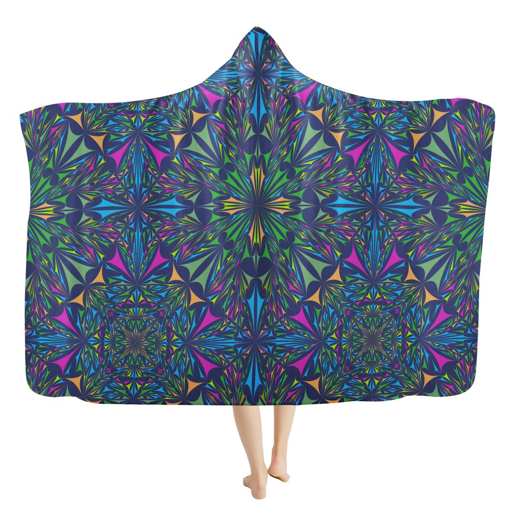 Colorful Fractal Hooded Blanket