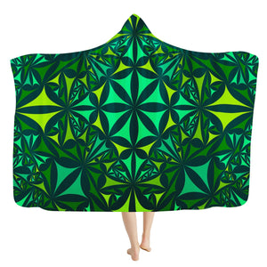 Green Kaleidoscope Hooded Blanket