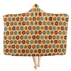 Retro Colorful Smiling Flowers Hooded Blanket