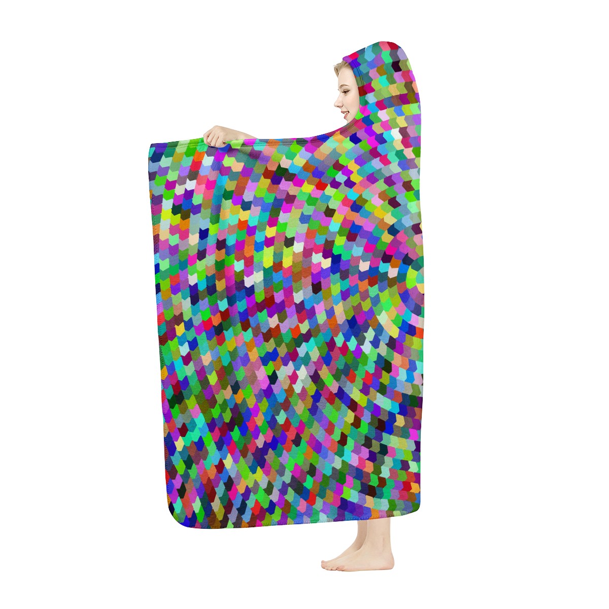 Colorful Spiral Noise Hooded Blanket