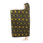 Gold Geometric Cubic Hooded Blanket