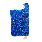 Blue Zodiac Signs Hooded Blanket