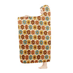 Retro Colorful Smiling Flowers Hooded Blanket