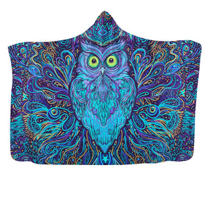 Psychedelic Owl Hooded Blanket