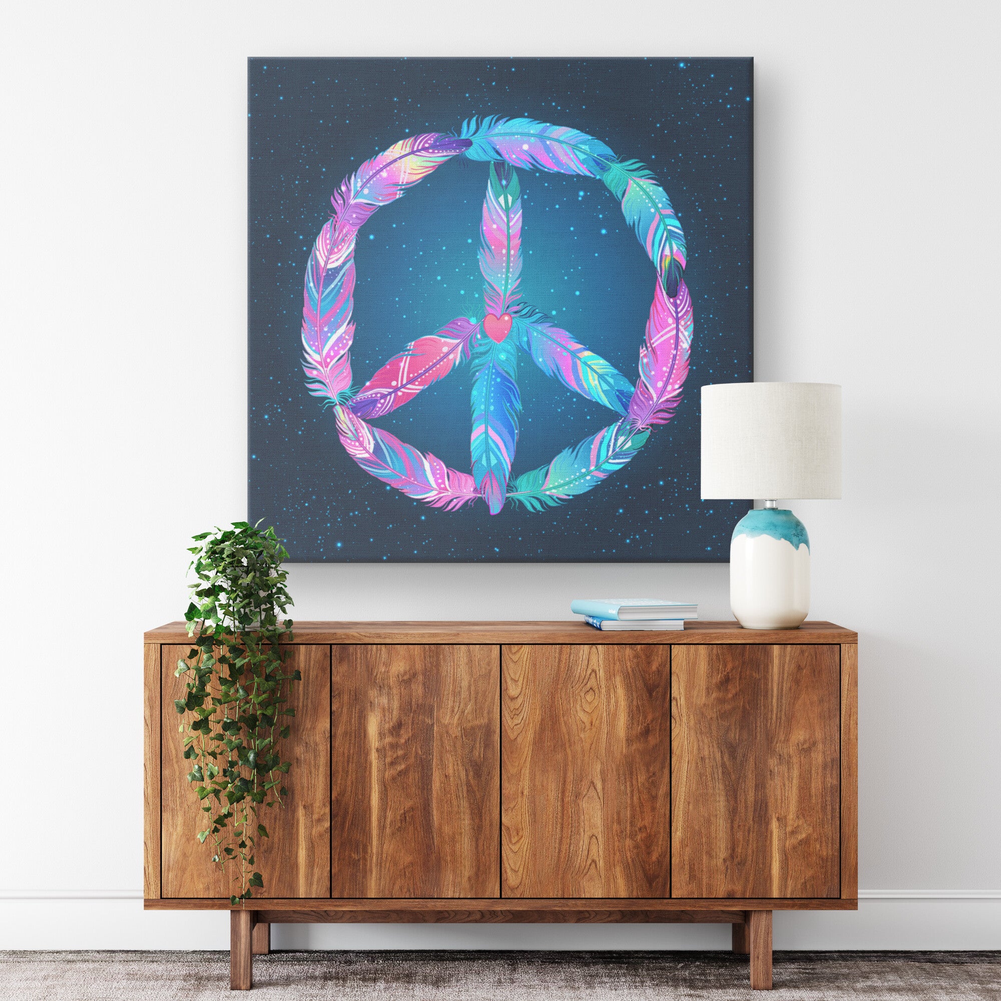 Feathers Of Peace Canvas Wall Art