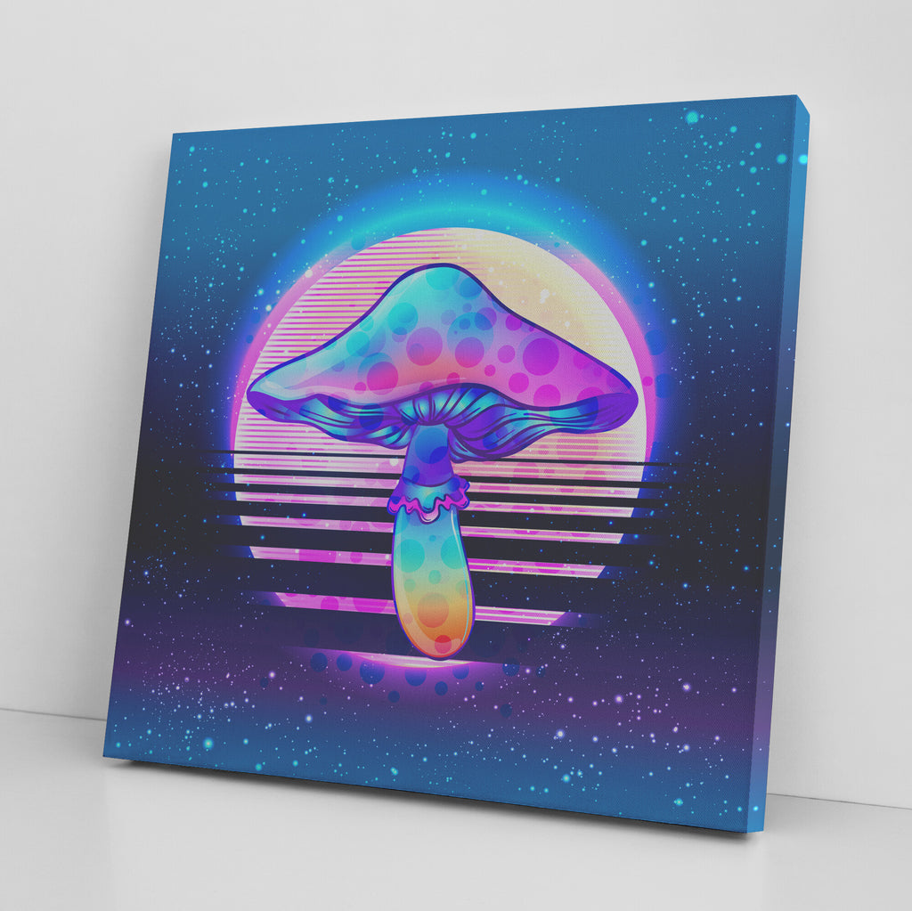 Futuristic Celestial Mushroom Canvas Wall Art