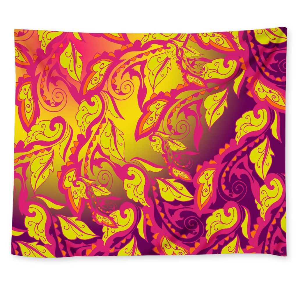 Decorative Yellow Leafy Wall Tapestry - Mind Gone