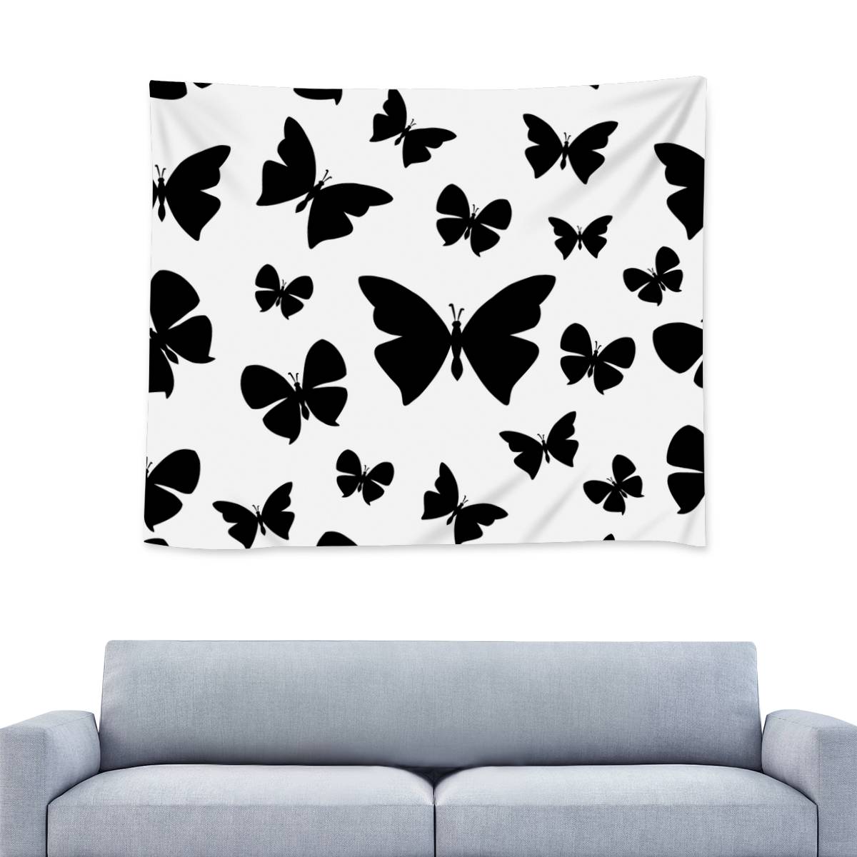 Black Butterfly Wall Tapestry - Mind Gone