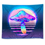 Retro Futurism Magic Mushroom Wall Tapestry