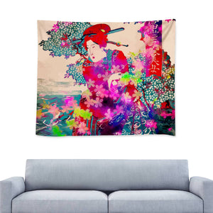 Colorful Geisha Wall Tapestry - Mind Gone