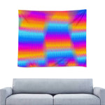 Distorted Rainbow Waves Wall Tapestry - Mind Gone