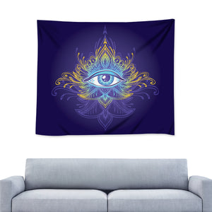 All Seeing Eye Blue Lilac Gold Wall Tapestry - Mind Gone