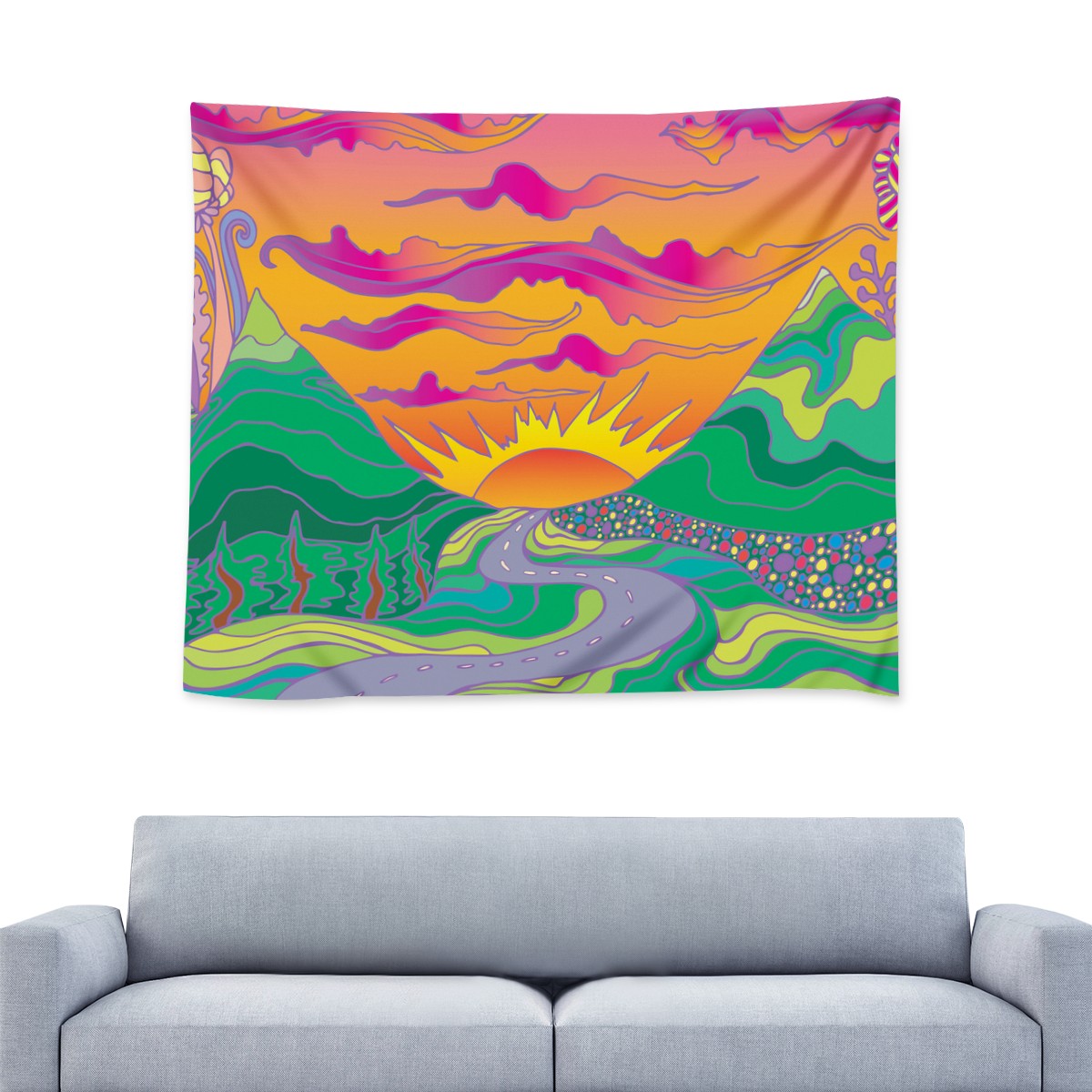 Hippie Sunset Wall Tapestry